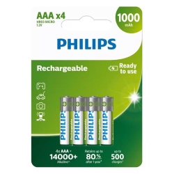 Philips R03B4RTU10/10 - 4 ks Nabíjecí baterie AAA MULTILIFE NiMH/1,2V/1000 mAh