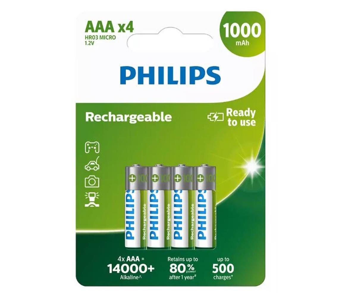 Philips Philips R03B4RTU10/10 - 4 ks Nabíjecí baterie AAA MULTILIFE NiMH/1,2V/1000 mAh P2235