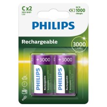 Philips R14B2A300/10 - 2 ks Nabíjecí baterie C MULTILIFE NiMH/1,2V/3000 mAh