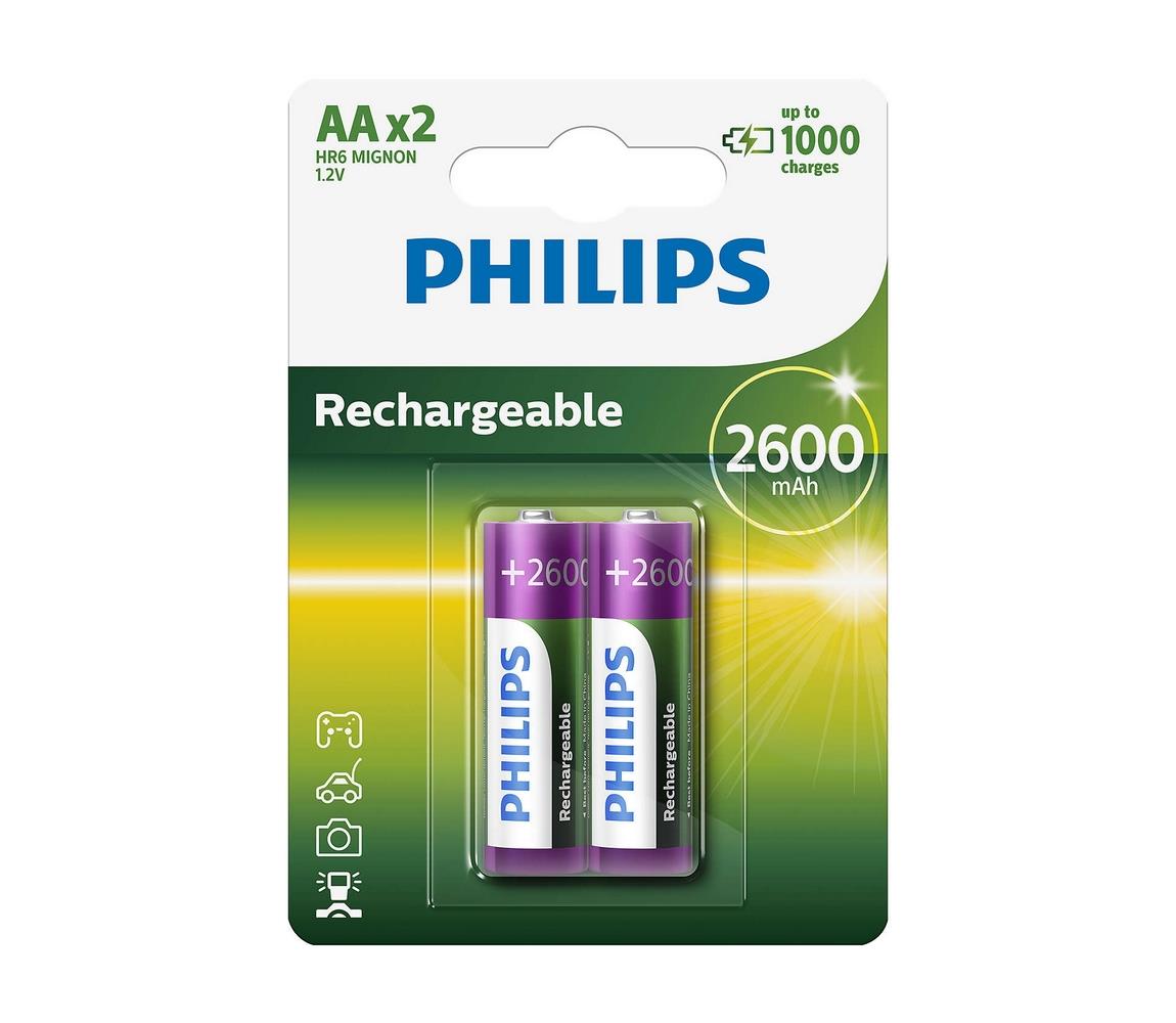 Philips Philips R6B2A260/10 - 2 ks Nabíjecí baterie AA MULTILIFE NiMH/1,2V/2600 mAh P2238