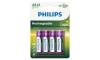 Philips R6B4A210/10 - 4 ks Nabíjecí baterie AA MULTILIFE NiMH/1,2V/2100 mAh