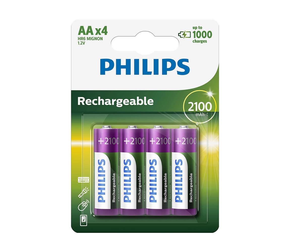 Philips Philips R6B4A210/10 - 4 ks Nabíjecí baterie AA MULTILIFE NiMH/1,2V/2100 mAh P2236
