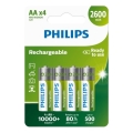 Philips R6B4B260/10 - 4 ks Nabíjecí baterie AA NiMH/1,2V/2600 mAh