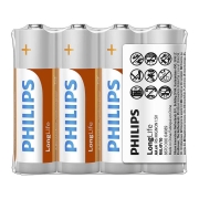 Philips R6L4F/10 - 4 ks Zinkochloridová baterie AA LONGLIFE 1,5V