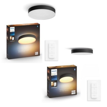 Philips - SADA 1x LED Stmívatelné stropní svítidlo Hue ENRAVE pr. 42,5 cm LED/33,5W/230V + 1x LED Stmívatelné stropní svítidlo Hue pr. 26,1 cm LED/9,6W/230V + 2x dálkové ovládání