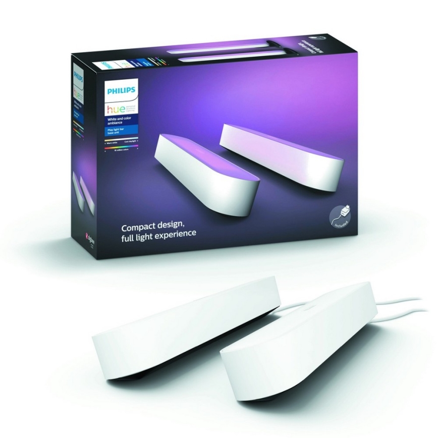 Philips 78202/1E/P7  - SADA 2x LED RGB Stmívatelná stolní lampa HUE WHITE AND COLOR AMBIANCE LED/6W/230V bílá