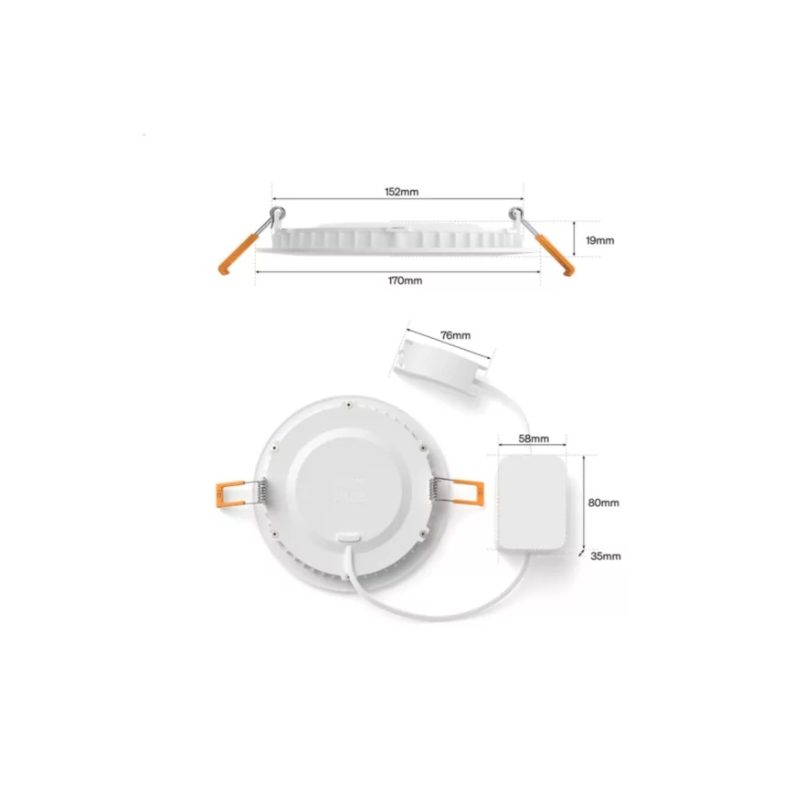 Philips - SADA 2x LED RGBW Stmívatelné koupelnové podhledové svítidlo Hue SLIM LED/12W/230V 2000-6500K bílá IP44