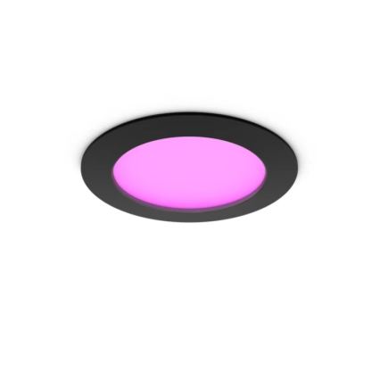 Philips - SADA 2x LED RGBW Stmívatelné koupelnové podhledové svítidlo Hue SLIM LED/12W/230V 2000-6500K černá IP44