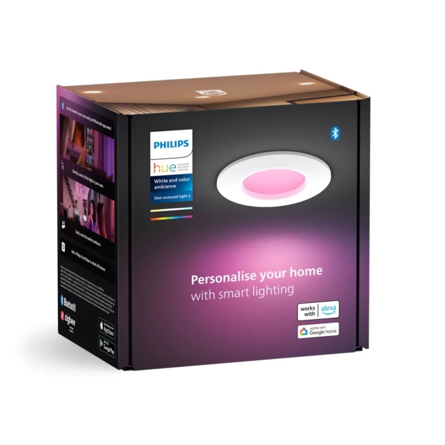 Philips - SADA 2x LED RGBW Stmívatelné koupelnové podhledové svítidlo Hue SLIM LED/8,3W/230V 2000-6500K bílá IP44