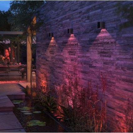 Philips - SADA 2x LED RGBW Stmatelné venkovní nástěnné svítidlo Hue RESONATE LED/8W/230V 2000-6500K IP44
