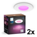 Philips - SADA 2x LED RGBW Stmívatelné koupelnové podhledové svítidlo Hue SLIM LED/8,3W/230V 2000-6500K bílá IP44