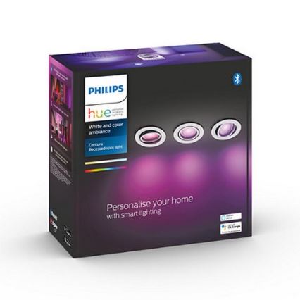 Philips - SADA 3x LED RGB Stmívatelné podhledové svítidlo Hue CENTURA 1xGU10/5,7W/230V 2000-6500K