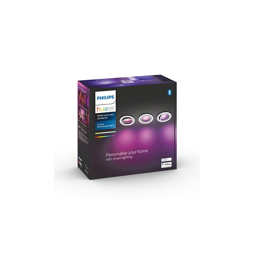 Philips - SADA 3x LED RGB Stmívatelné podhledové svítidlo Hue CENTURA 1xGU10/5,7W/230V 2000-6500K
