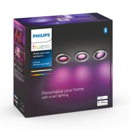 Philips - SADA 3x LED RGB Stmívatelné podhledové svítidlo Hue CENTURA 1xGU10/5,7W/230V 2000-6500K