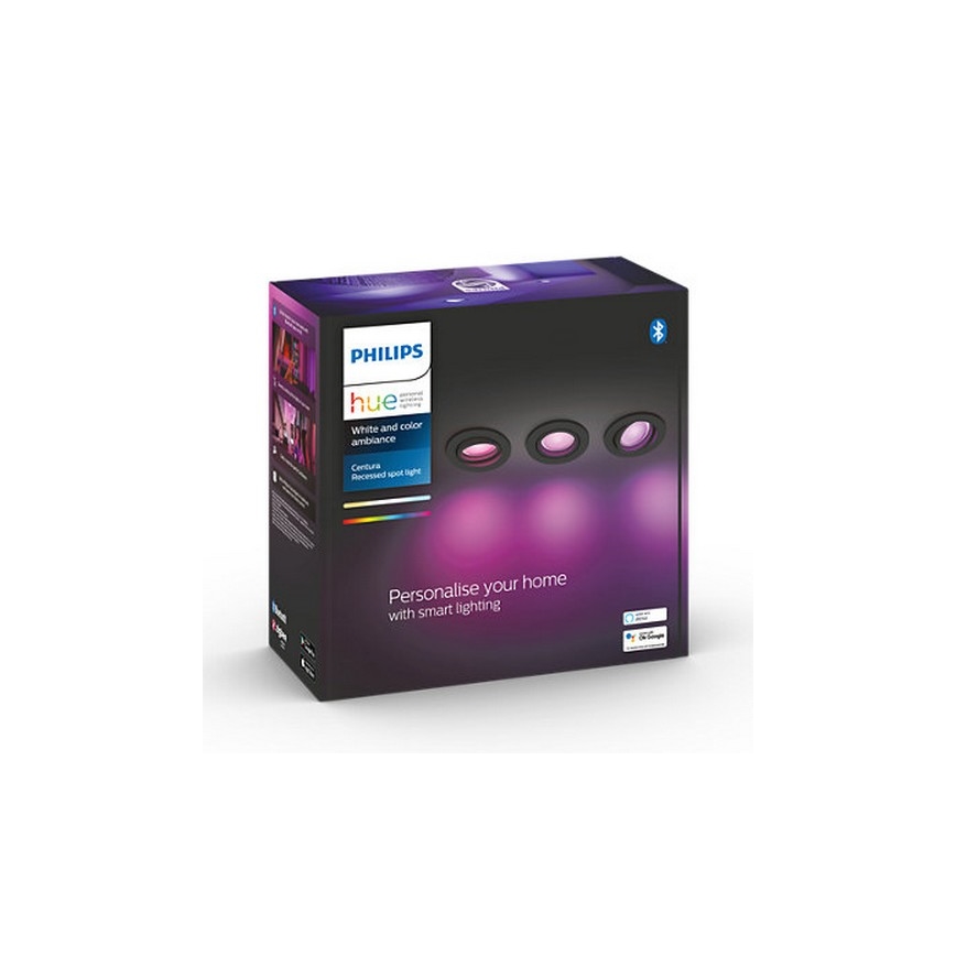 Philips - SADA 3x LED RGB Stmívatelné podhledové svítidlo Hue CENTURA 1xGU10/5,7W/230V 2000-6500K