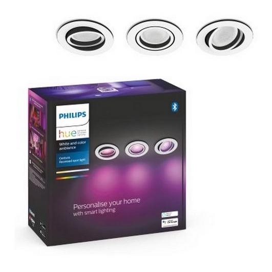 Philips - SADA 3x LED RGB Stmívatelné podhledové svítidlo Hue CENTURA 1xGU10/5,7W/230V 2000-6500K