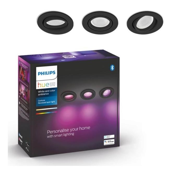 Philips - SADA 3x LED RGB Stmívatelné podhledové svítidlo Hue CENTURA 1xGU10/5,7W/230V 2000-6500K