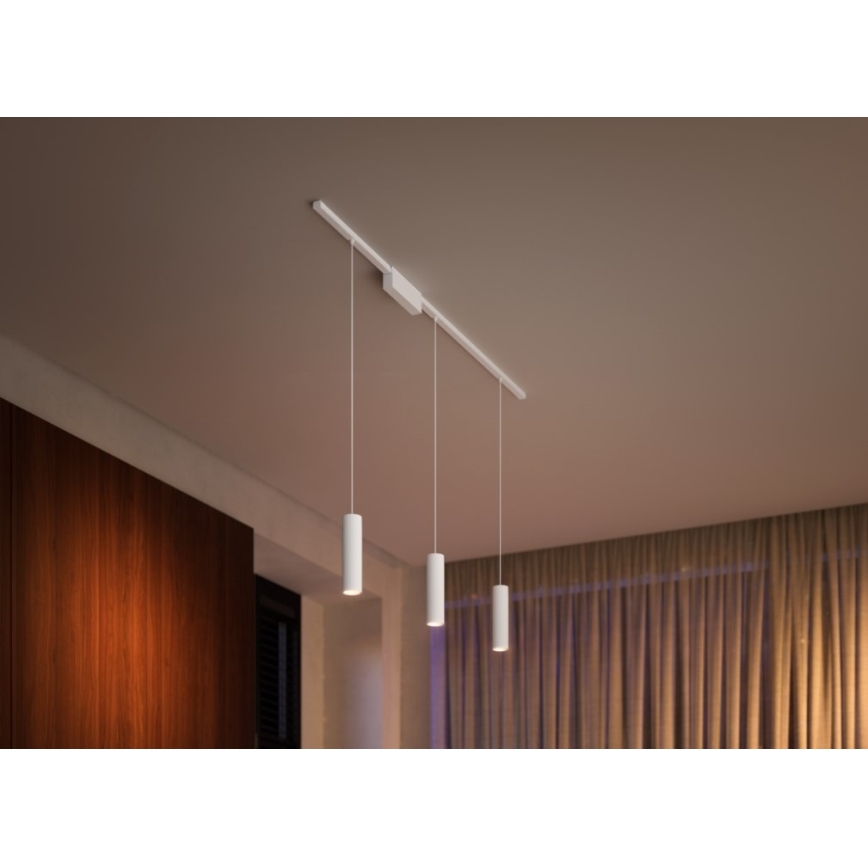 Philips - SADA 3x LED RGB Stmívatelný lustr na lanku do lištového systému Hue PERIFO LED RGB/15,6W/230V 2000-6500K