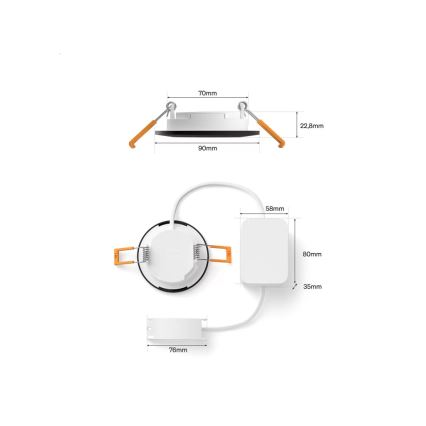 Philips - SADA 3x LED RGBW Stmívatelné koupelnové podhledové svítidlo Hue SLIM LED/8,3W/230V 1000-20000K černá P44
