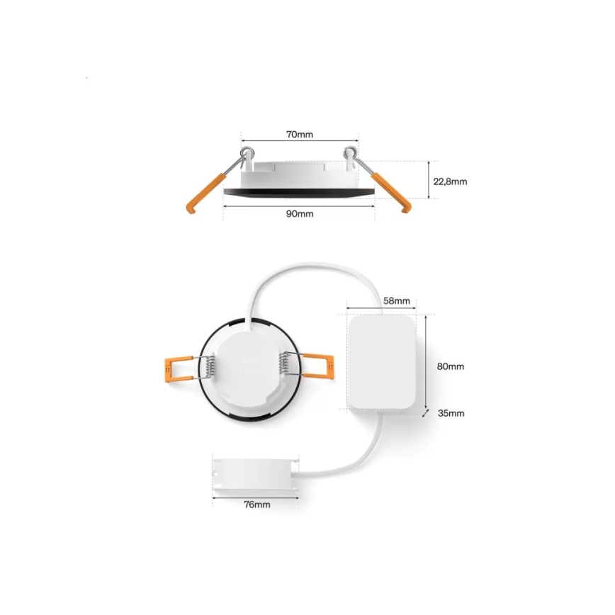 Philips - SADA 3x LED RGBW Stmívatelné koupelnové podhledové svítidlo Hue SLIM LED/8,3W/230V 1000-20000K černá P44