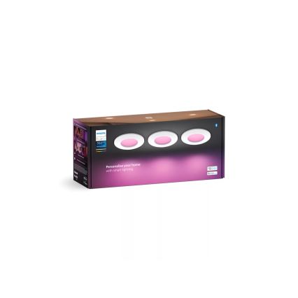 Philips - SADA 3x LED RGBW Stmívatelné koupelnové podhledové svítidlo Hue SLIM LED/8,3W/230V IP44 2000-6500K