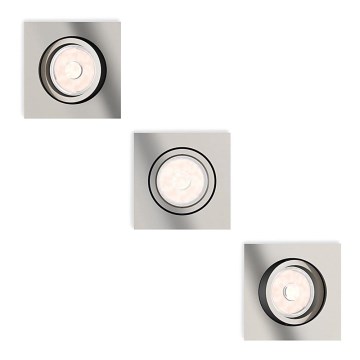 Philips - SADA 3x LED RGBW Stmívatelné podhledové svítidlo DONEGAL 1xGU10/4,8W/230V + dálkové ovládání