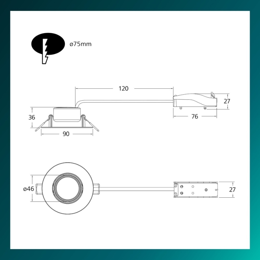 Philips - SADA 3x LED Stmívatelné podhledové svítidlo CILANTRO LED/5W/230V 2700K černá