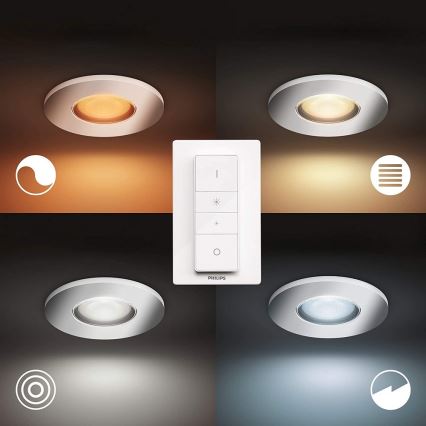 Philips - SADA 3x LED Stmívatelné koupelnové svítidlo Hue ADORE 1xGU10/5W/230V IP44 + dálkové ovládání