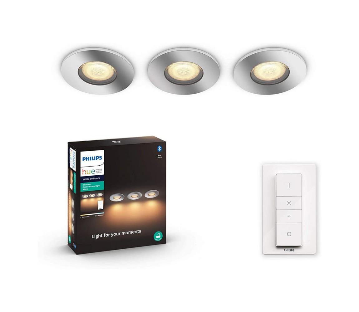 Philips Philips - SADA 3x LED Stmívatelné koupelnové svítidlo 3xGU10/5W/230V IP44 + DO P3791