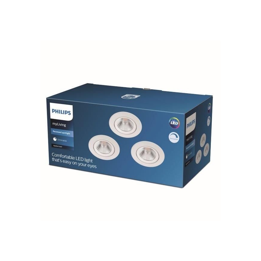 Philips - SADA 3x LED Stmívatelné podhledové svítidlo LED/5,5W/230V 2700K