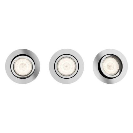 Philips 50203/11/P0 - SADA 3x LED Stmívatelné podhledové svítidlo SHELLBARK Warm Glow 1xLED/4,5W/230V 2200-2700K