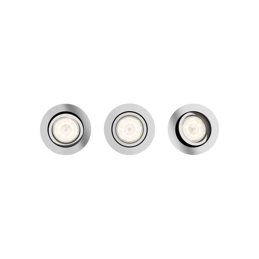 Philips 50203/11/P0 - SADA 3x LED Stmívatelné podhledové svítidlo SHELLBARK Warm Glow 1xLED/4,5W/230V 2200-2700K