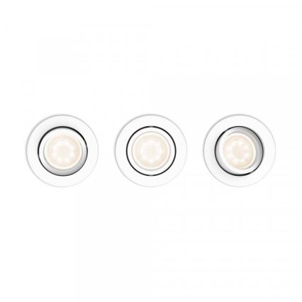 Philips 50203/31/P0 - SADA 3x LED Stmívatelné podhledové svítidlo SHELLBARK Warm Glow 1xLED/4,5W/230V 2200-2700K