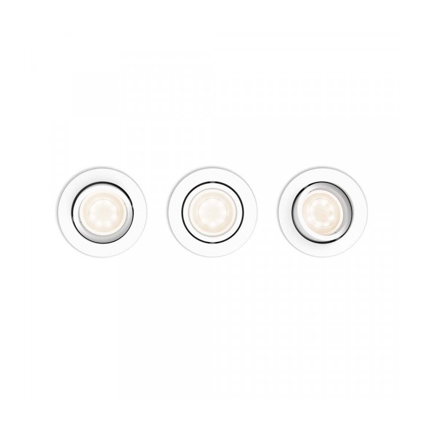 Philips 50203/31/P0 - SADA 3x LED Stmívatelné podhledové svítidlo SHELLBARK Warm Glow 1xLED/4,5W/230V 2200-2700K