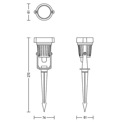 Philips - SADA 3x LED Venkovní bodové svítidlo CAPER LED/1,5W/24/230V IP44