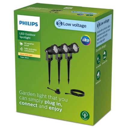 Philips - SADA 3x LED Venkovní bodové svítidlo CASPER LED/1,5W/24/230V IP44