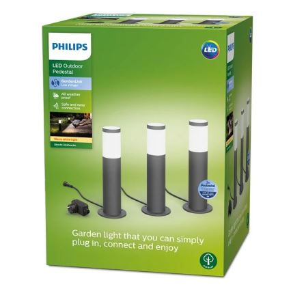 Philips - SADA 3x LED Venkovní lampa GARDENLINK LED/24W/230V 2700K IP44