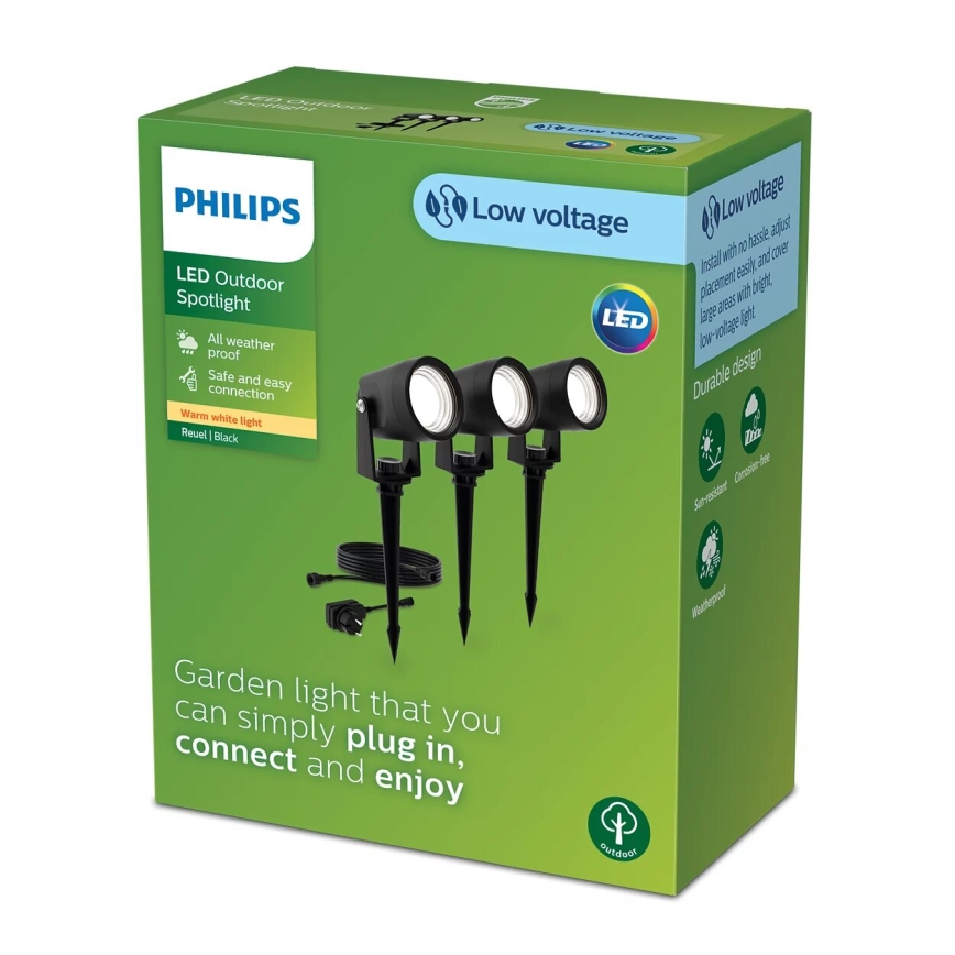 Philips - SADA 3x LED Venkovní svítidlo GARDENLINK REUEL LED/1,5W/230V 2700K IP44