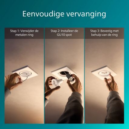 Philips - SADA 3x Podhledové svítidlo PERIDOT 1xGU10/7W/230V bílá