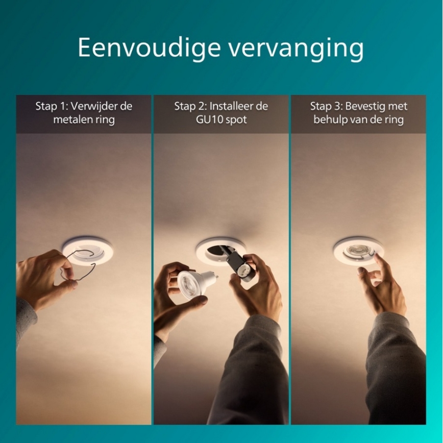 Philips - SADA 3x Podhledové svítidlo PERIDOT 1xGU10/7W/230V bílá