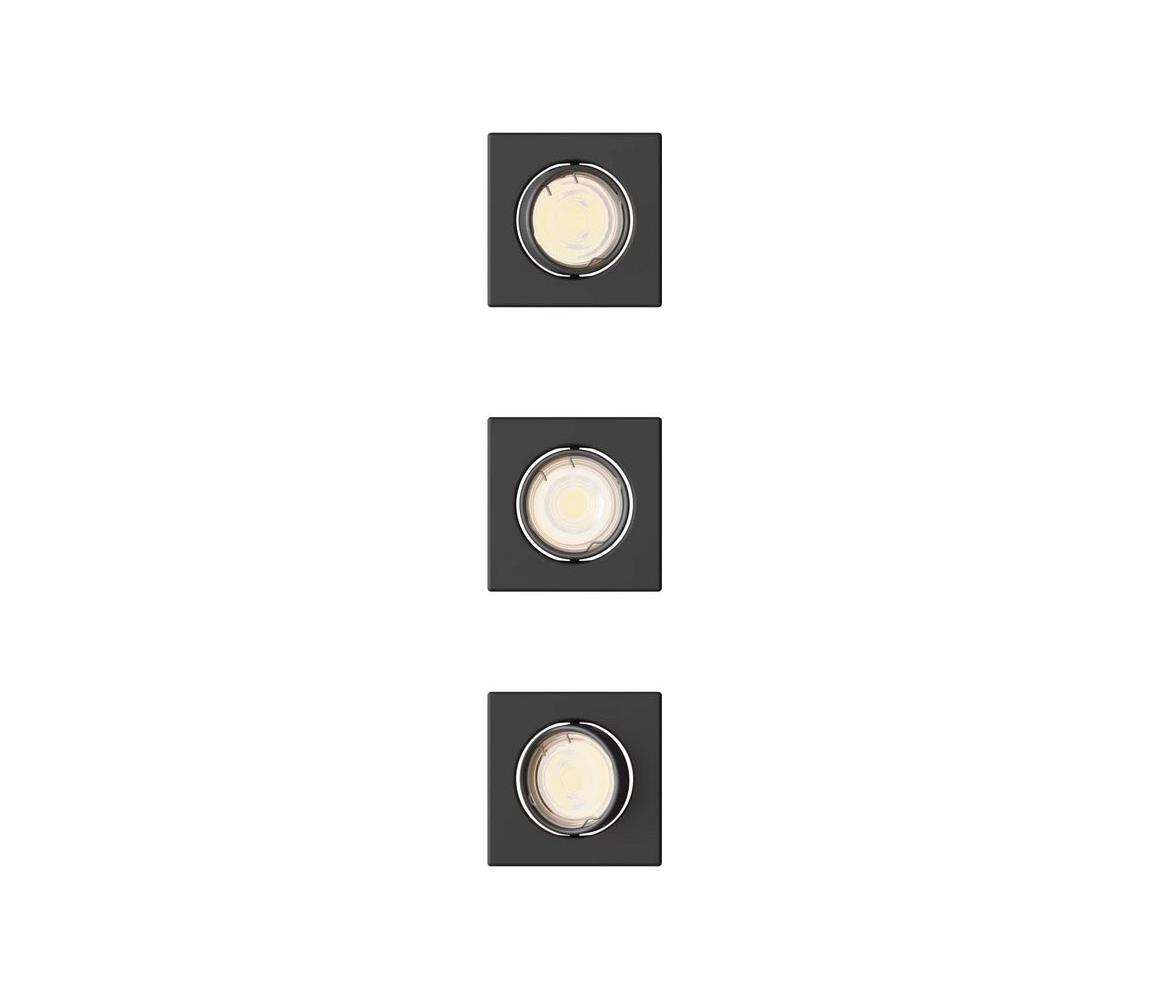 Philips - SADA 3x Podhledové svítidlo PERIDOT 1xGU10/7W/230V černá 872110303703900
