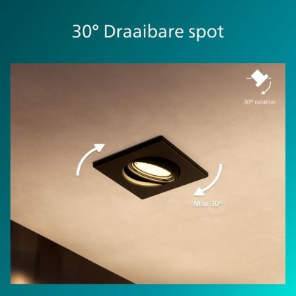 Philips - SADA 3x Podhledové svítidlo PERIDOT 1xGU10/7W/230V černá