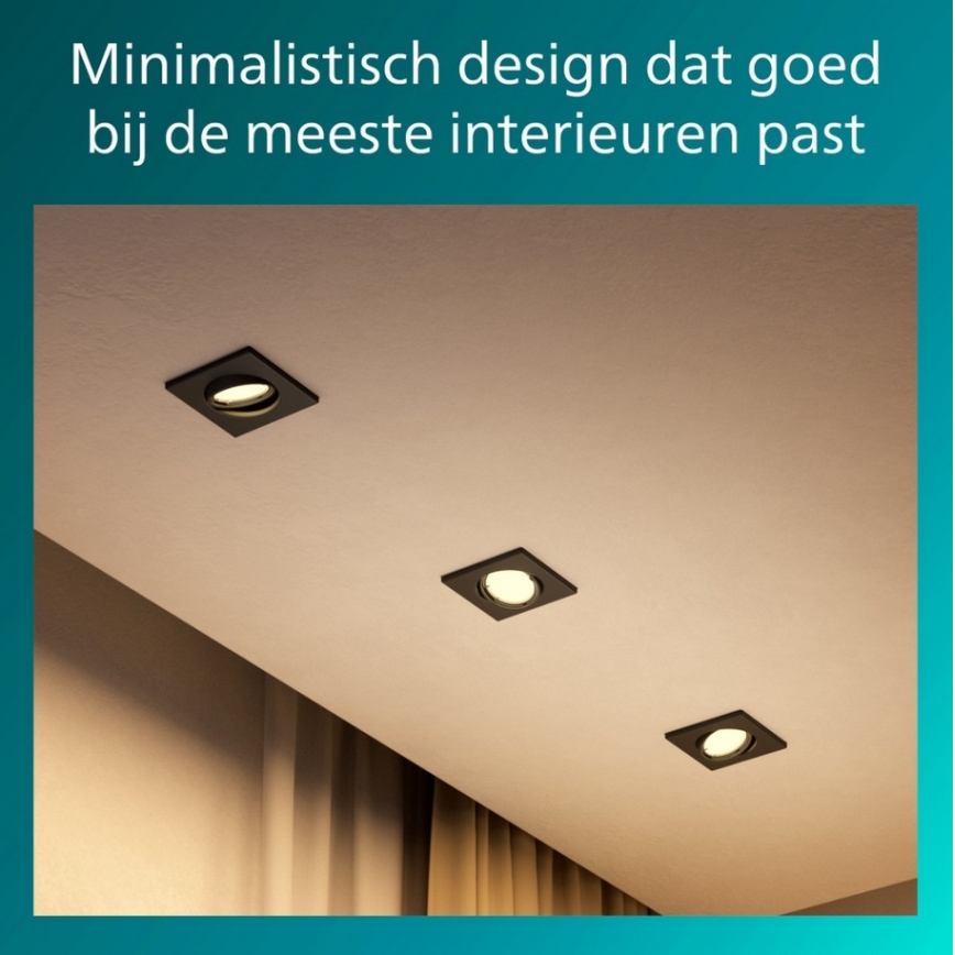 Philips - SADA 3x Podhledové svítidlo PERIDOT 1xGU10/7W/230V černá