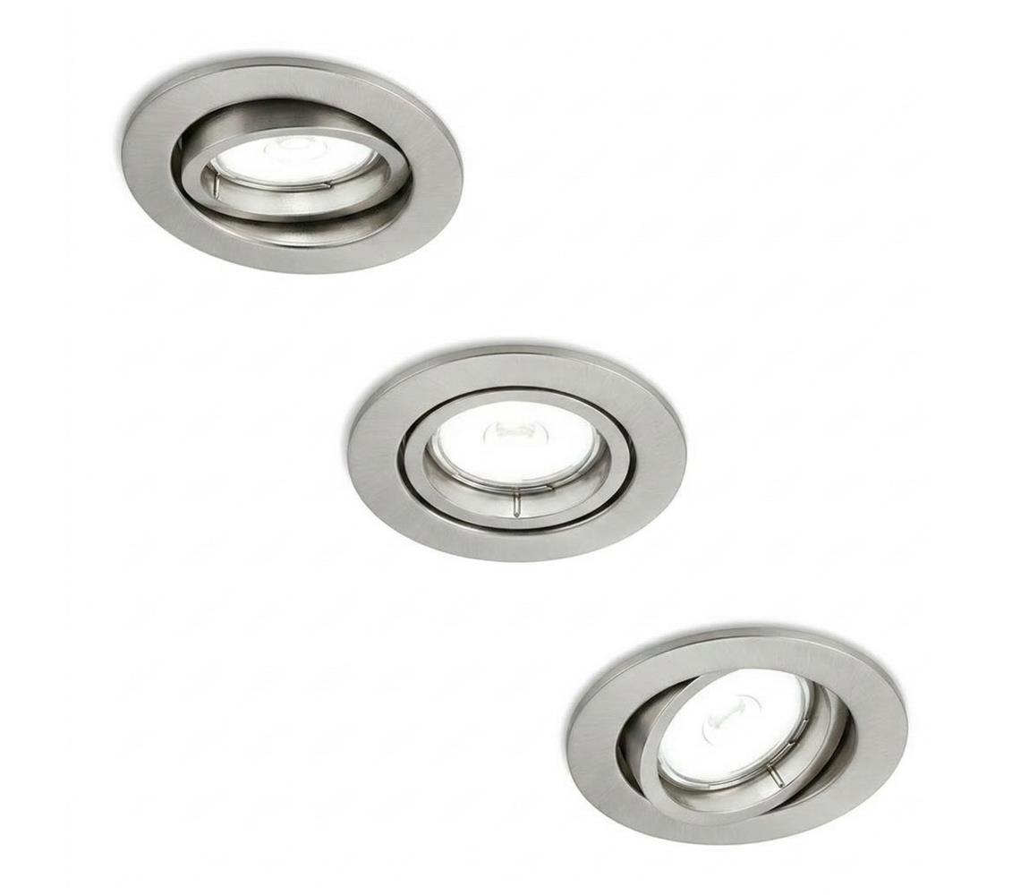 Philips - SADA 3x Podhledové svítidlo PERIDOT 1xGU10/7W/230V stříbrná 872110303699500