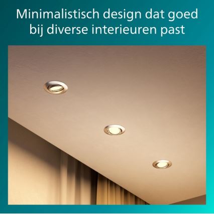 Philips - SADA 3x Podhledové svítidlo PERIDOT 1xGU10/7W/230V stříbrná