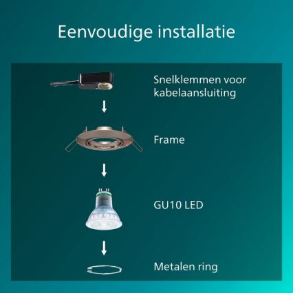 Philips - SADA 3x Podhledové svítidlo PERIDOT 1xGU10/7W/230V stříbrná