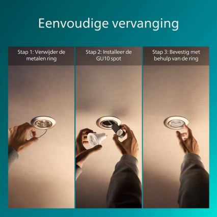 Philips - SADA 3x Podhledové svítidlo PERIDOT 1xGU10/7W/230V stříbrná