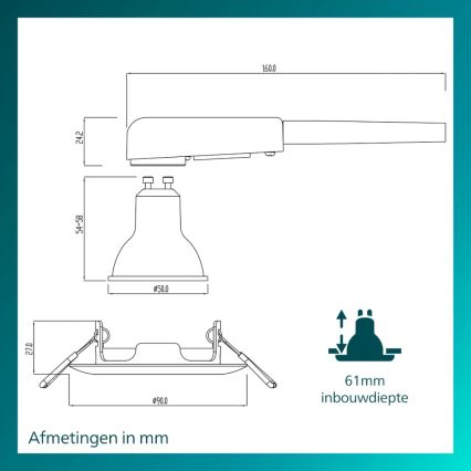 Philips - SADA 3x Podhledové svítidlo PERIDOT 1xGU10/7W/230V stříbrná