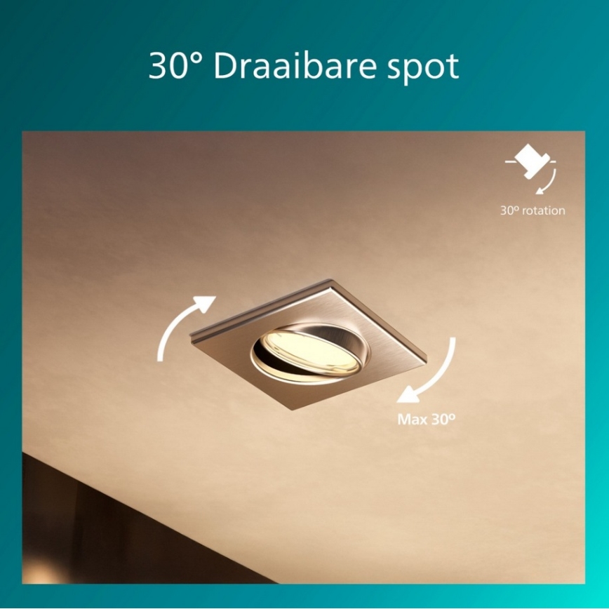 Philips - SADA 3x Podhledové svítidlo PERIDOT 1xGU10/7W/230V stříbrná