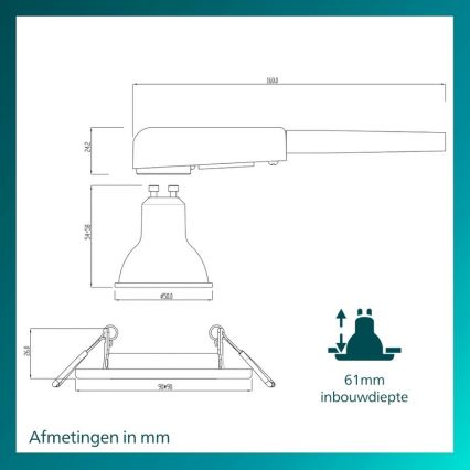 Philips - SADA 3x Podhledové svítidlo PERIDOT 1xGU10/7W/230V stříbrná
